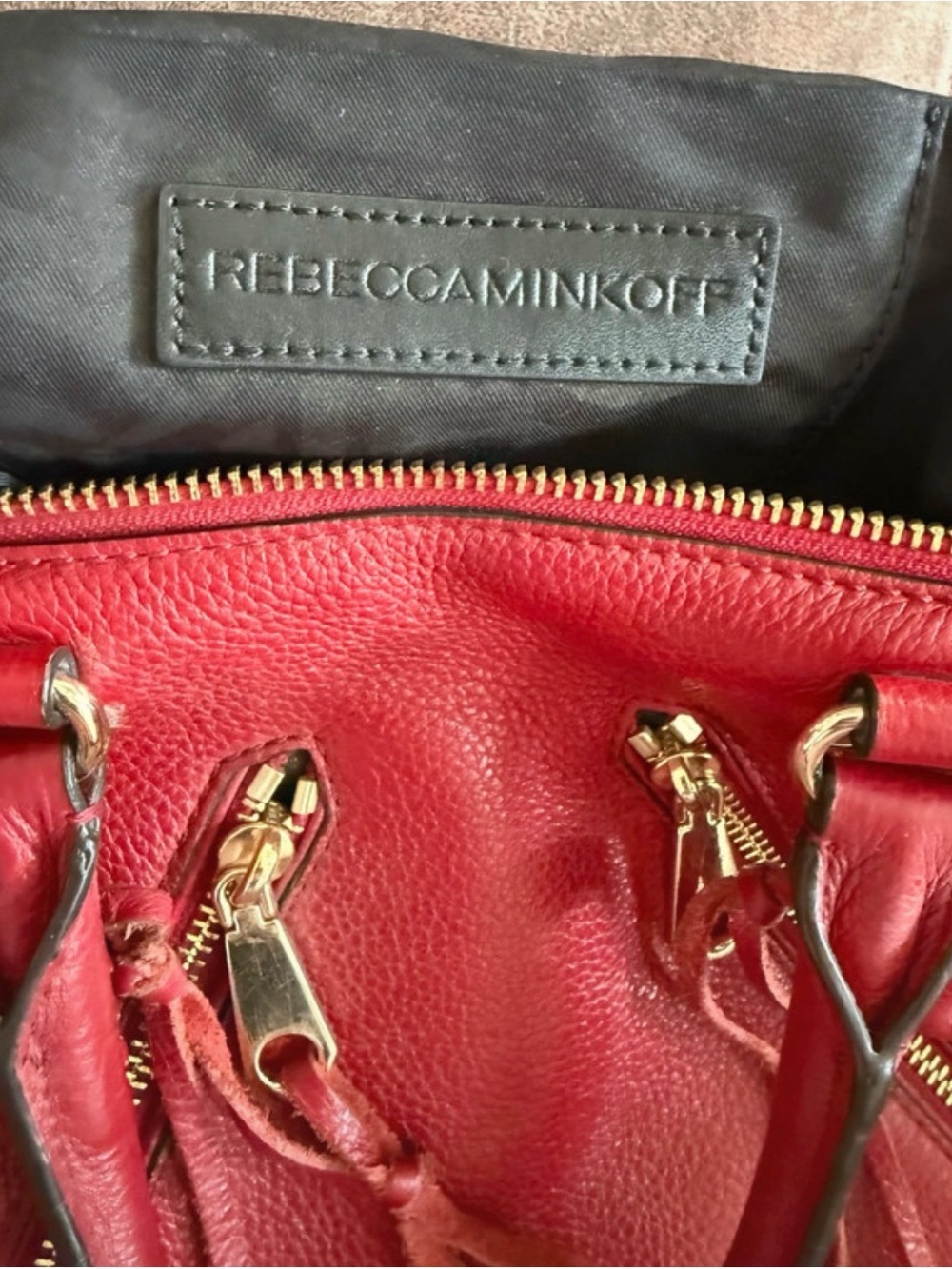 Rebecca Minkoff Red Leather Convertible Shoulder Bag with Gold Hardware - Picture 2 of 7